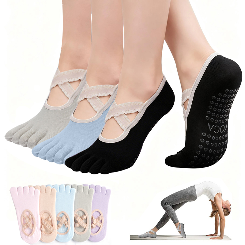 Fitness Yoga Pilates - Bayanlar Kaymaz Pilates Çorap Kadın Dantel