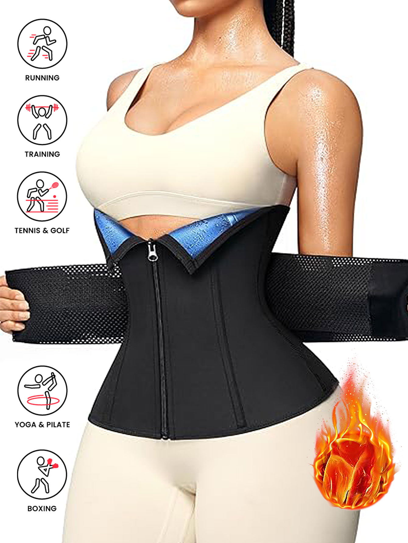 Waist Trainer Women - Kadınlar için Sauna Bel Korse Çift