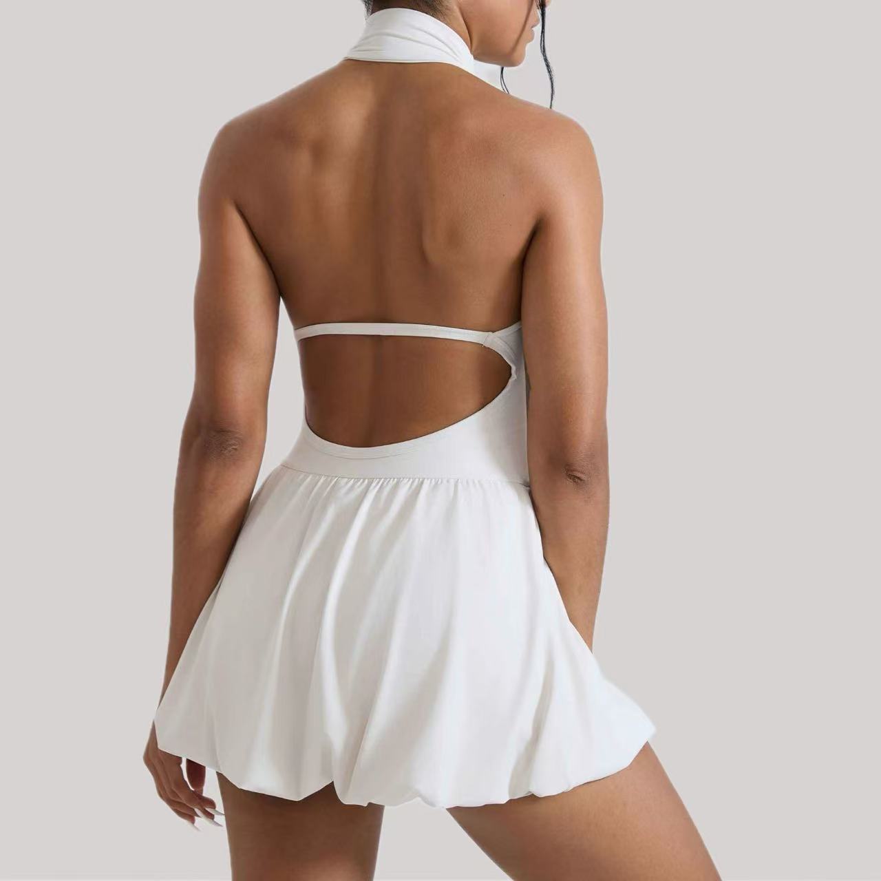Yoga Fitness Dress - Ningyu Yüksek Yaka Golf Tenis Elbisesi